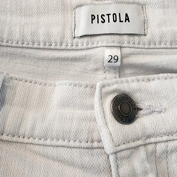 Pistola White Cotton Denim Jean Frayed Hem Shorts 29 - Picture 3 of 5